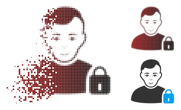 Rendelenmiş piksel yarı ton Kullanıcı simgesi kilitli