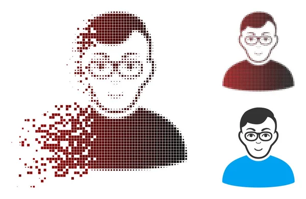 Işıltı piksel yarı ton inek adam simgesi