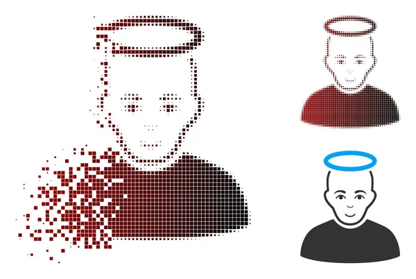 Parçalanmış piksel noktalı resim kutsal adam simgesi