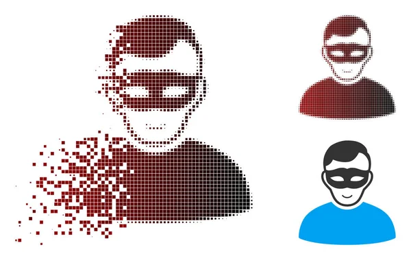Gebrochenes Pixelhalbbild anonymer Person — Stockvektor