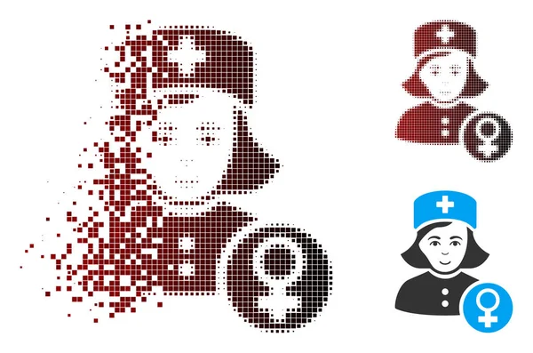 Eriterek piksel yarı ton jinekolog Bayan Doktor simgesi