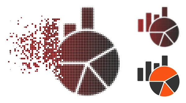 Disipado Pixel Gráficos de medio tono icono — Vector de stock