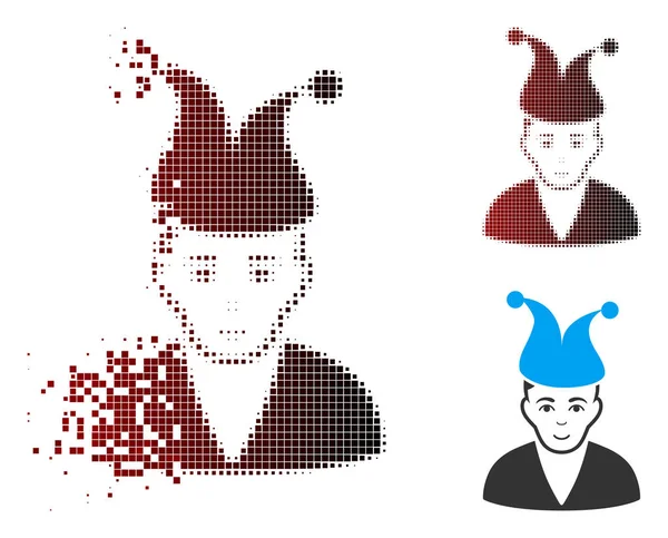 Toz piksel yarı ton palyaço simgesi