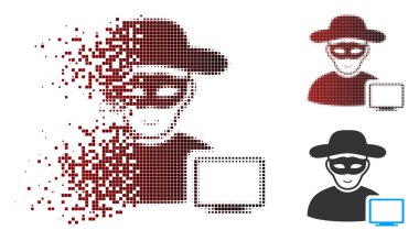 Rendelenmiş piksel yarı ton bilgisayar Hacker kutsal kişilerin resmi