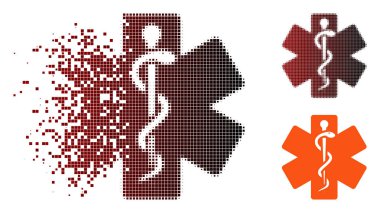 Eriterek piksel yarı ton hayat yıldız simgesi