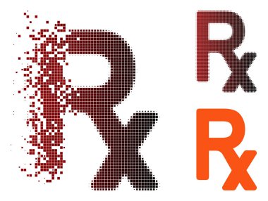 Piksel yarı ton reçete sembol simge dağılmakta