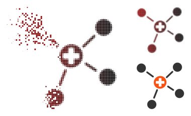 Kırık piksel yarı ton ilaç bağlantıları simgesi