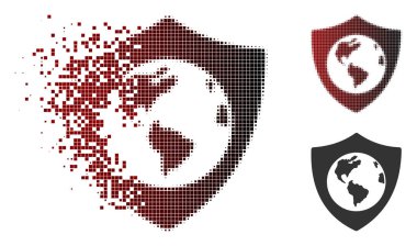 Piksel yarı ton toprak kalkan kutsal kişilerin resmi zarar