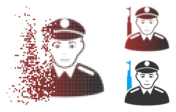 Parçalanmış piksel yarı ton asker simgesi