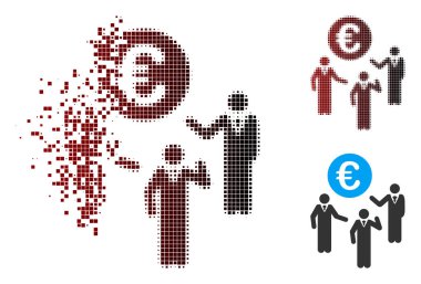 Çözünmüş piksel yarı ton Euro tartışmalar simgesi