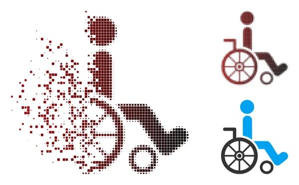 Απαραιτήτως Pixel ράστερ εικονίδιο με αναπηρικό καροτσάκι — Διανυσματικό Αρχείο