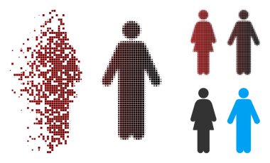 Işıltı piksel yarı ton Wc kişi simgesi