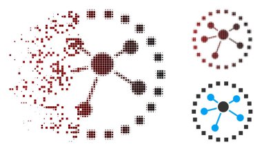 Çözünmüş piksel noktalı resim bağlantılar diyagram simgesi