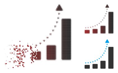 Tahribe piksel yarı ton Çubuğu grafik olumlu Trend simgesi