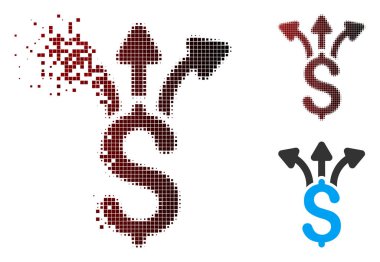 Hareketli piksel noktalı resim paylaşım para simgesi