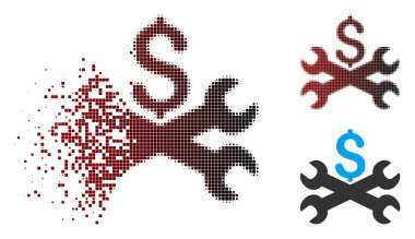 Kaybolan piksel yarı ton hizmet fiyat simgesi