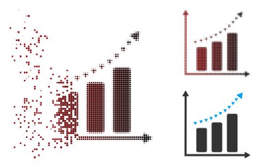 Işıltı piksel yarı ton olumlu Trend simgesi noktalı