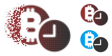 Piksel noktalı resim Bitcoin kredi saat simgesi dağınık