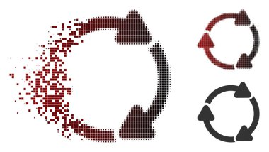 Tahribe piksel noktalı resim döndürme Cw simgesi