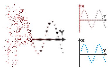 Sinüs Arsa simgesi noktalı rendelenmiş piksel noktalı resim