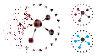 Hasarlı piksel noktalı resim bağlantılar diyagram simgesi noktalı