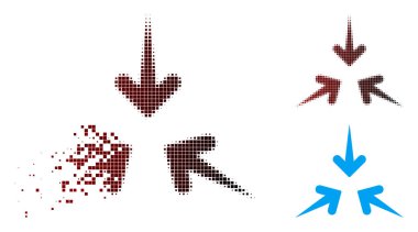 Hasarlı piksel noktalı resim etkisi ok simgesi