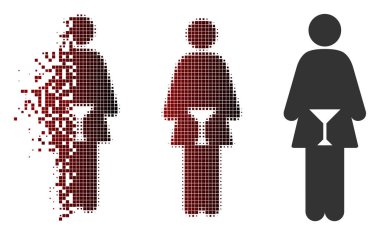 Eriterek piksel yarı ton Wc kadın simgesi