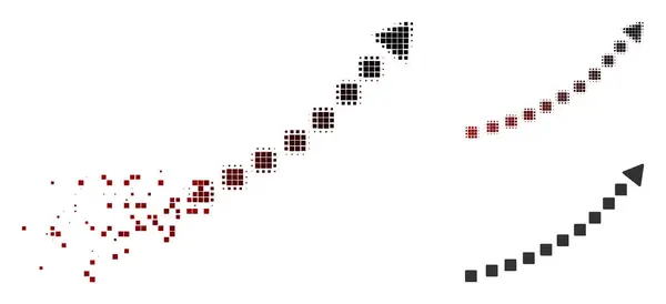Ícone de tendência de crescimento pontilhado de meio-tom de pixel destruído —  Vetores de Stock