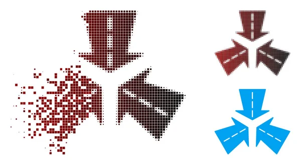 Hareketli piksel noktalı resim birleştirme yön simgesi