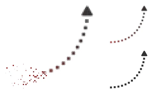 Sich auflösendes Pixel-halbtonpunktiertes Wachstumsliniensymbol — Stockvektor