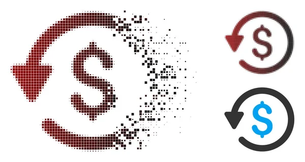 Opgeloste Pixel Halftone korting pictogram — Stockvector