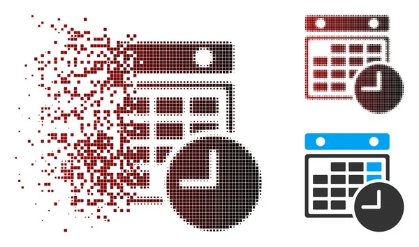 Geschredderte Pixel-Halbzeittischsymbol — Stockvektor