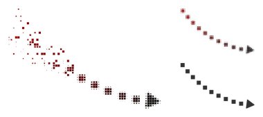 Piksel yarı ton düşüş trendi simgesi noktalı dağınık