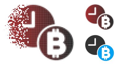 Piksel noktalı resim Bitcoin kredi saat simgesi zarar