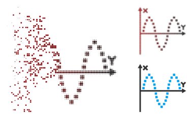 Toz piksel noktalı resim Sinusoid Arsa simgesi