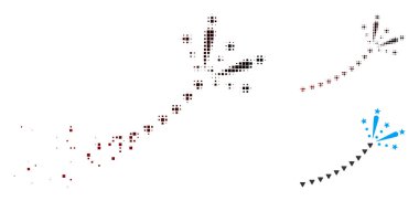 Kırık piksel yarı ton havai fişek izleme simgesi