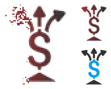 Toz piksel noktalı resim paylaşım para simgesi