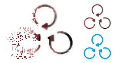 Ayrıştırılmış piksel noktalı resim döndürme simgesi