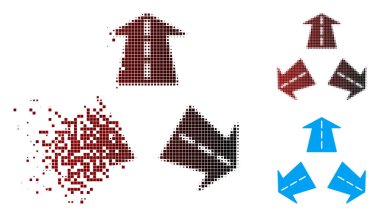 Hareketli piksel yarı ton yol yön simgesi