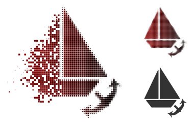 Ayrıştırılmış piksel yarı ton Seaport simgesi