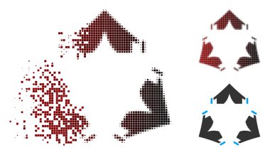 Işıltı piksel yarı ton çadır kampı simgesi