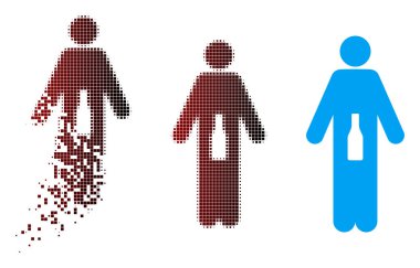 Hareketli piksel yarı ton Wc adam simgesi