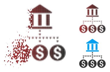 Piksel yarı ton banka yapısı simgesi dağılmakta