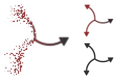 Kaybolan piksel yarı ton girdap ok simgesi