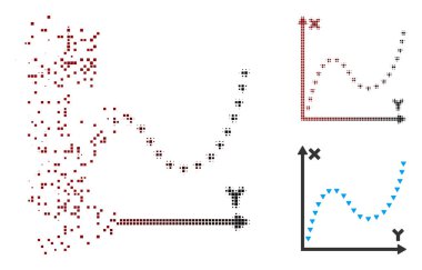 Piksel yarı ton taşıma noktalı işlevi grafik simgesi