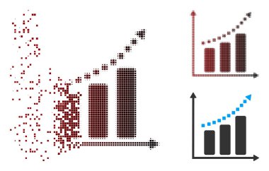 Parçalanmış piksel yarı ton olumlu Trend simgesi