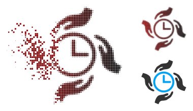 Kırık piksel noktalı resim saat bakım simgesini