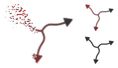 Harcanmış piksel noktalı eğri ok simgesi
