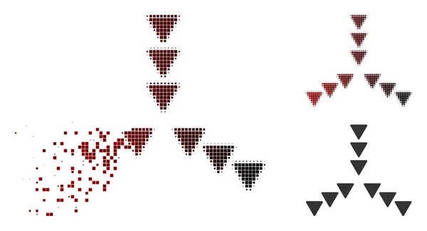 Icono de dirección interior de mitad de tono de píxel roto — Archivo Imágenes Vectoriales