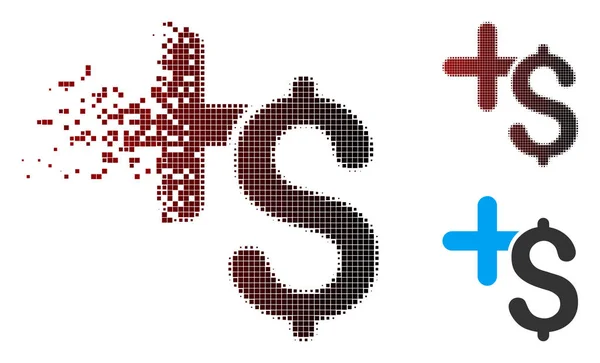 Désintégration Pixel Halftone Pay Medicine Icon — Image vectorielle